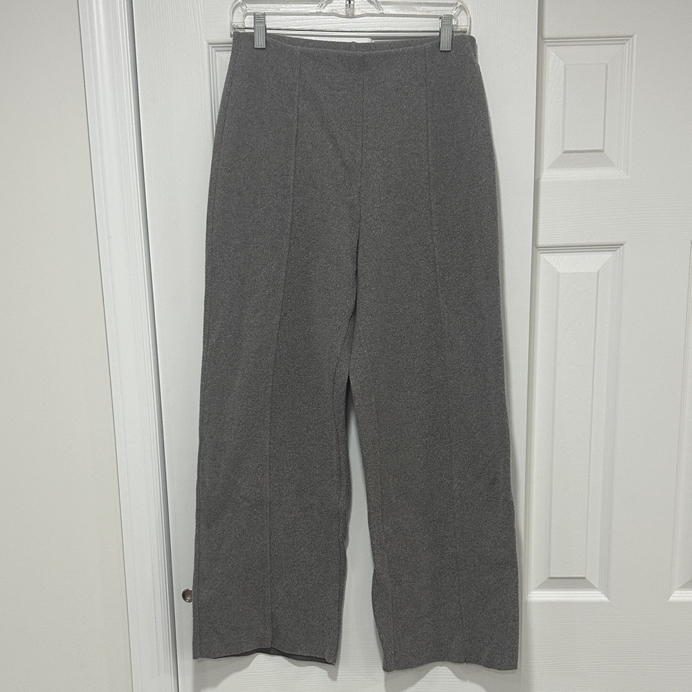 Gray Wide-Leg Lounge Trousers
